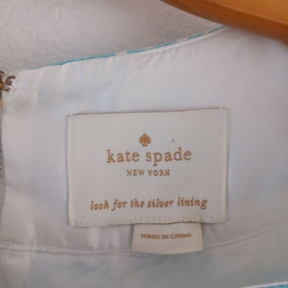 KATE SPADE Swirl Sheath sleeveless Dress Blue and White size 6 - Picture 7 of 7